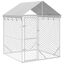 vidaXL Perrera de exterior con techo acero galvanizado plata 6x2x2,5 m, , large indicador imagen numero 1